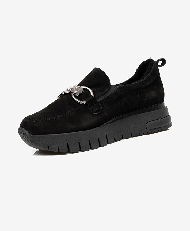 Kadın Siyah Nubuk Hakiki Deri Casual Ayakkabı - 2