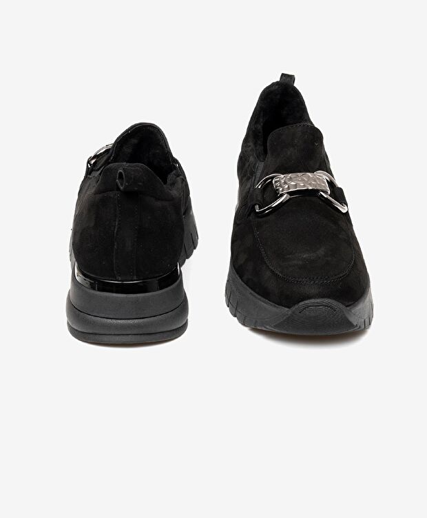 Kadın Siyah Nubuk Hakiki Deri Casual Ayakkabı - 6