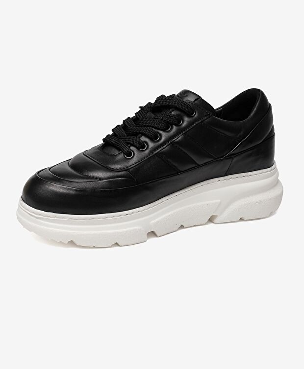 Kadın Siyah Hakiki Deri Spor Ayakkabı - 2