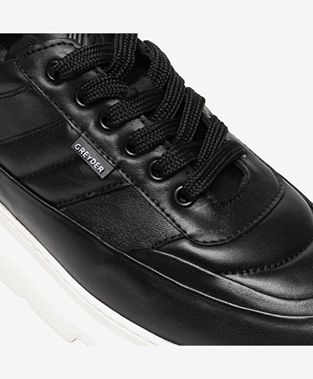 Kadın Siyah Hakiki Deri Spor Ayakkabı - 4