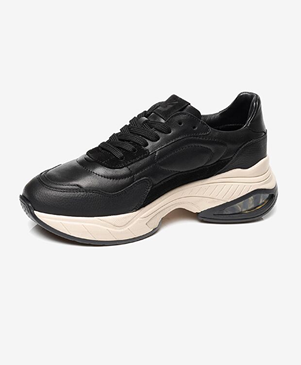 Kadın Siyah Hakiki Deri Spor Ayakkabı - 2