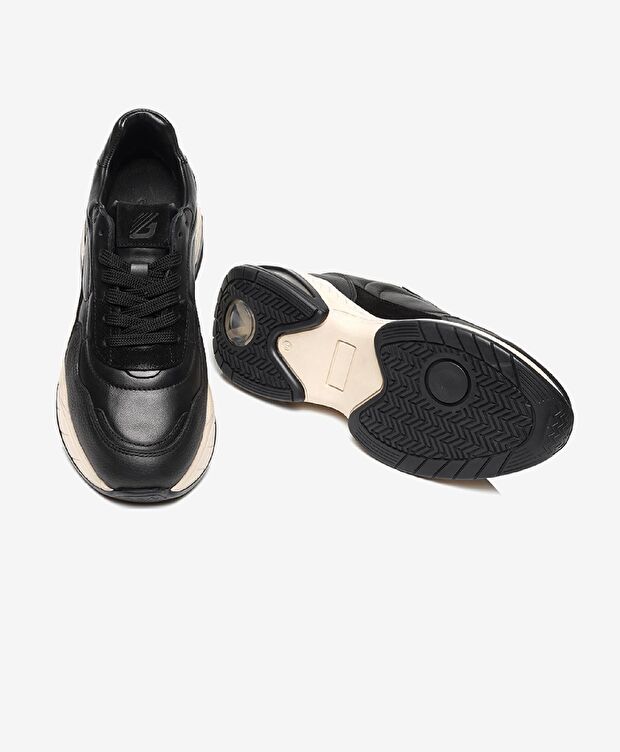 Kadın Siyah Hakiki Deri Spor Ayakkabı - 5