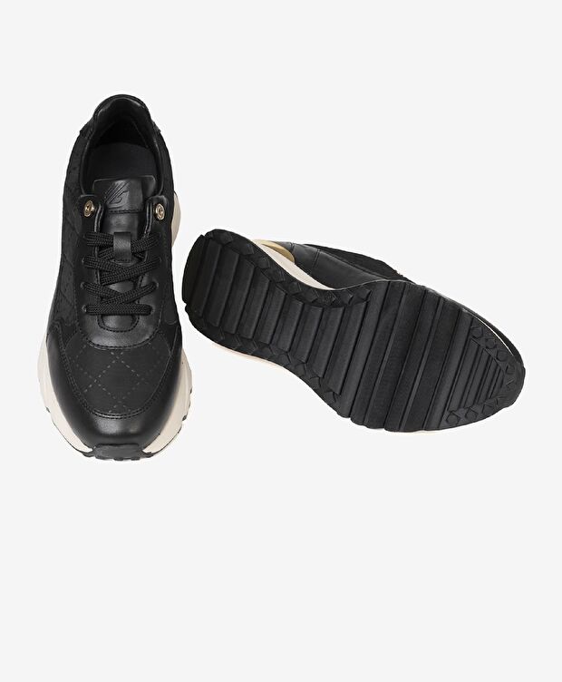 Kadın Siyah Hakiki Deri Spor Ayakkabı - 6