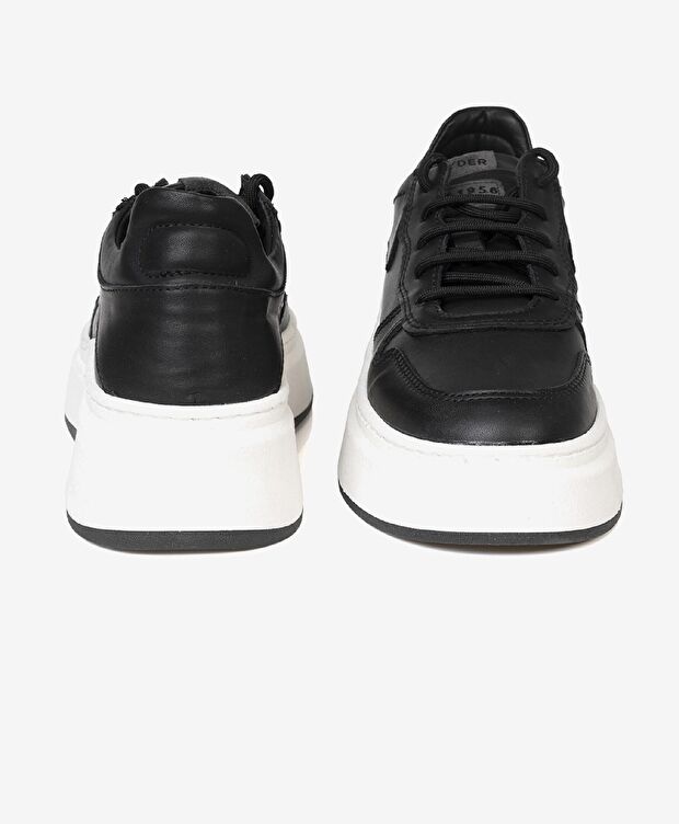 Kadın Siyah Hakiki Deri Sneaker Ayakkabı - 6