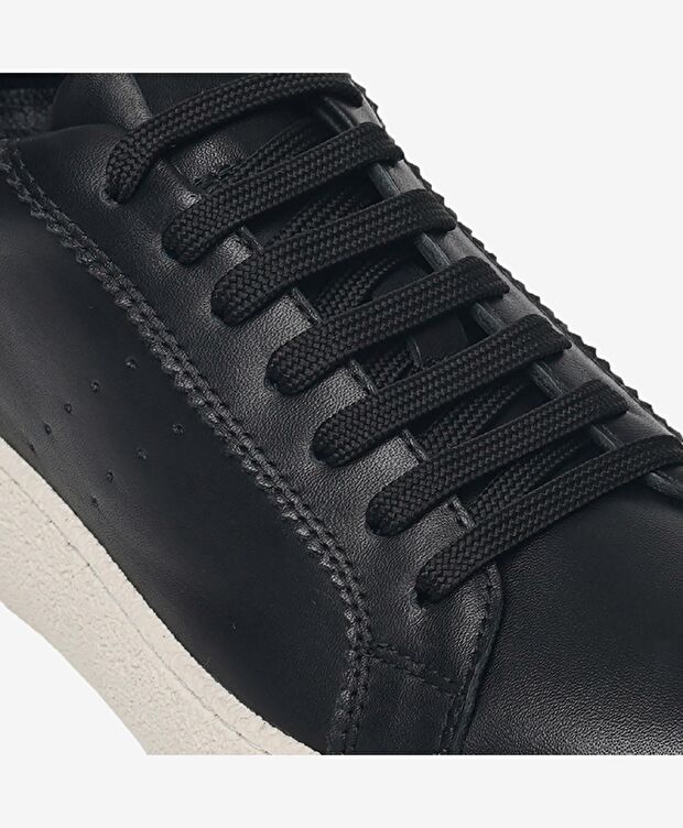 Kadın Siyah Hakiki Deri Termo Light Taban Sneaker Ayakkabı - 4