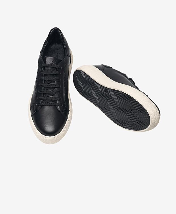 Kadın Siyah Hakiki Deri Termo Light Taban Sneaker Ayakkabı - 5