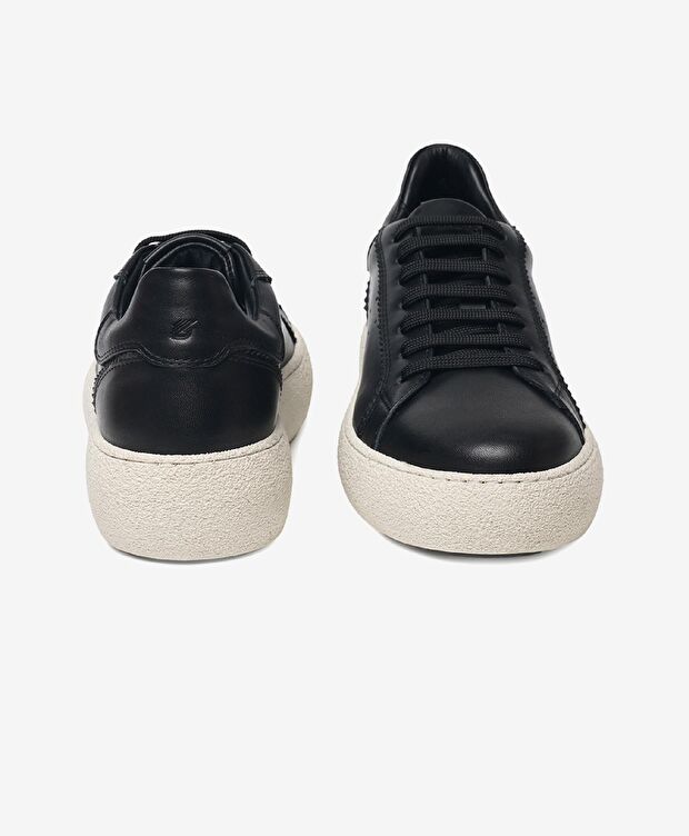 Kadın Siyah Hakiki Deri Termo Light Taban Sneaker Ayakkabı - 6
