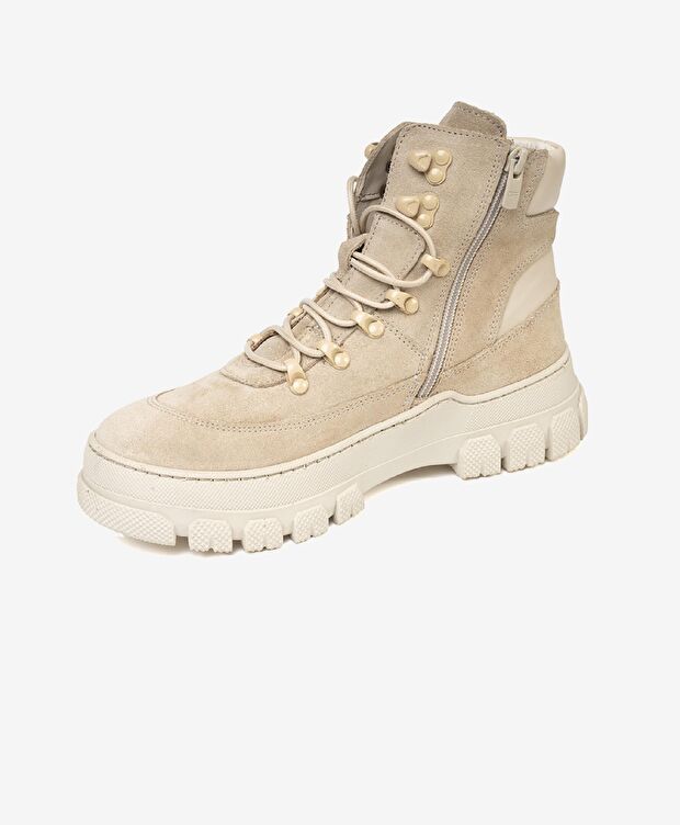 Kadın Bej Hakiki Deri Termo Taban Casual Bot - 3