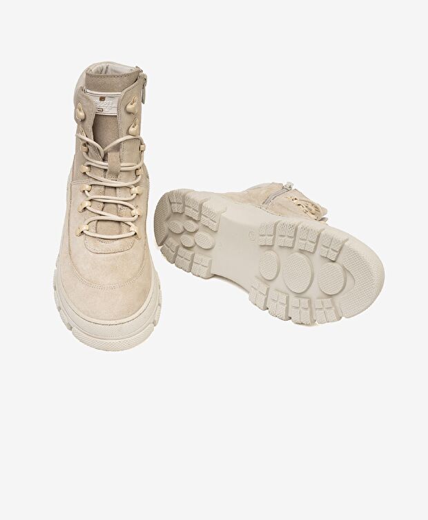 Kadın Bej Hakiki Deri Termo Taban Casual Bot - 6