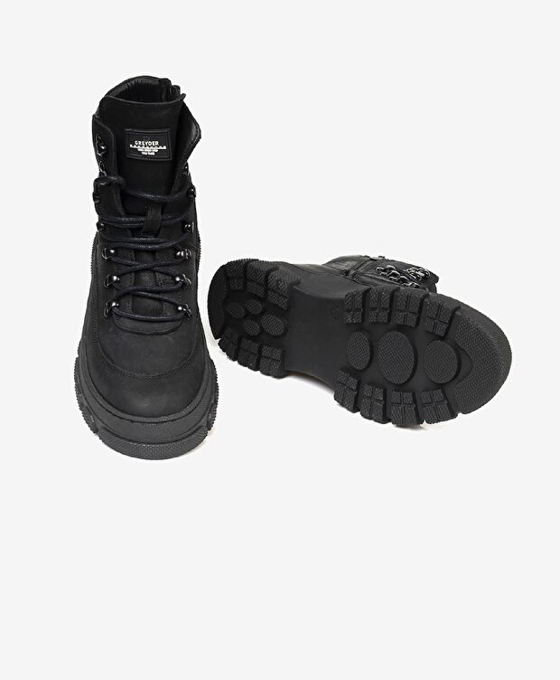 Kadın Siyah Hakiki Deri Casual Bot - 5