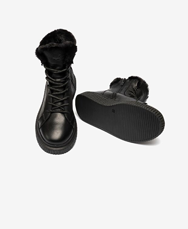 Kadın Siyah Hakiki Deri Comfort Bot - 5