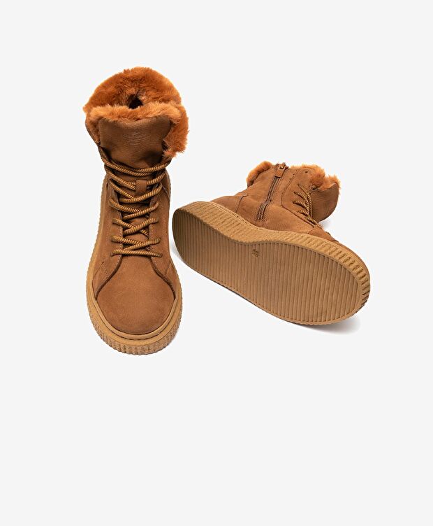 Kadın Tarçın Hakiki Deri Nubuk Comfort Bot - 6