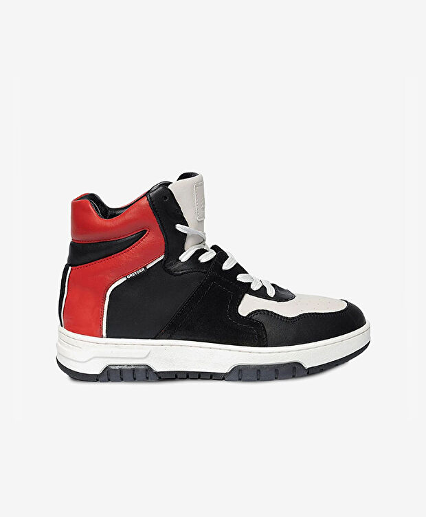 Kadın Beyaz Siyah Hakiki Deri Sneaker Bot - 1