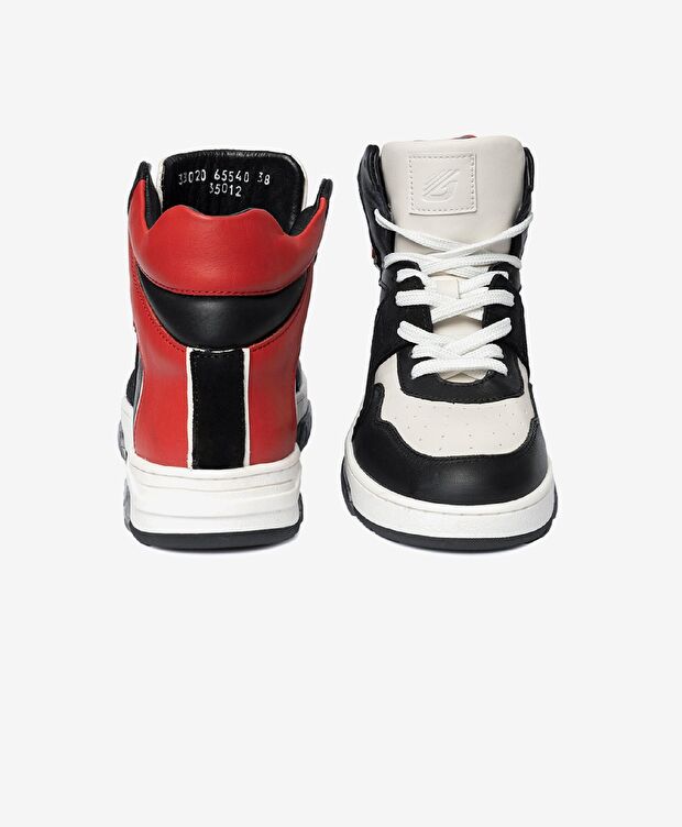 Kadın Beyaz Siyah Hakiki Deri Sneaker Bot - 6