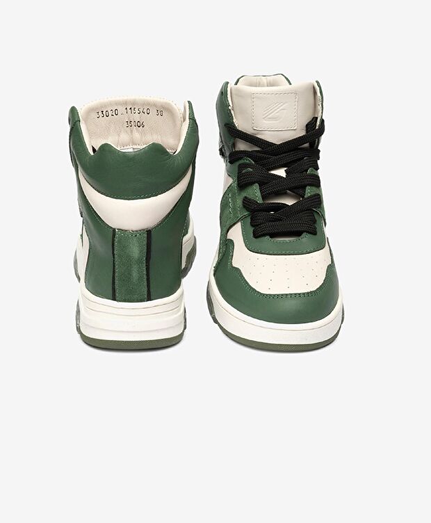 Kadın Beyaz Haki Hakiki Deri Sneaker Bot - 6