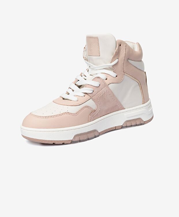 Kadın Beyaz Pudra Hakiki Deri Sneaker Bot - 2