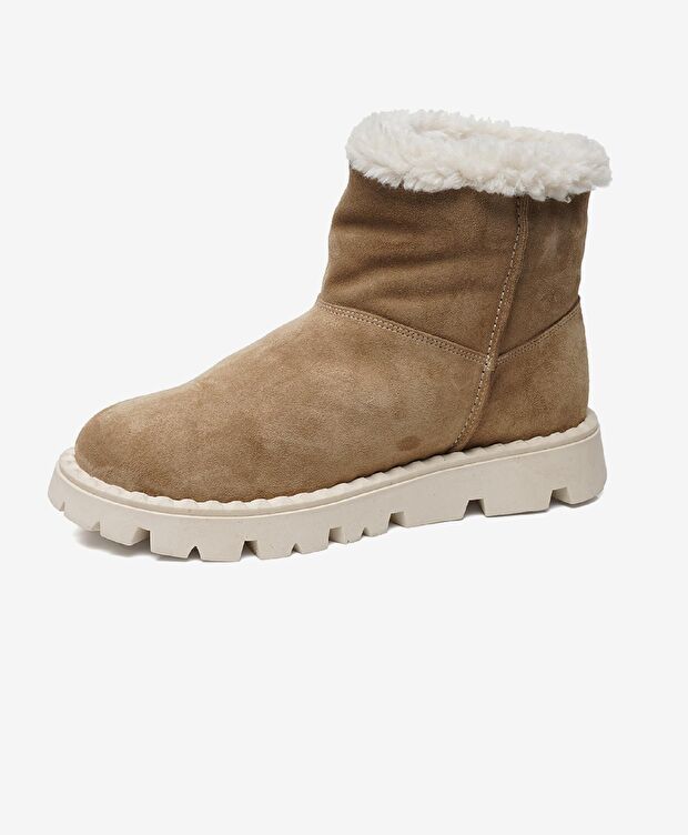 Kadın Koyu Bej Hakiki Deri Casual Bot - 3