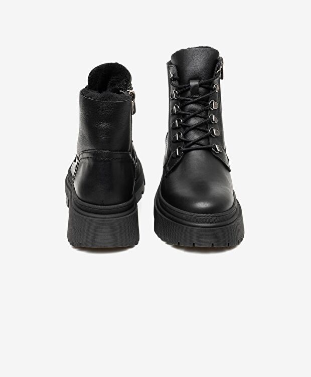 Kadın Siyah Hakiki Deri Termo Light Taban Casual Bot - 6