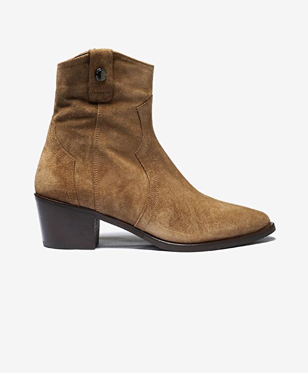 Kadın Hakiki Deri Taba Topuklu Bot - 1