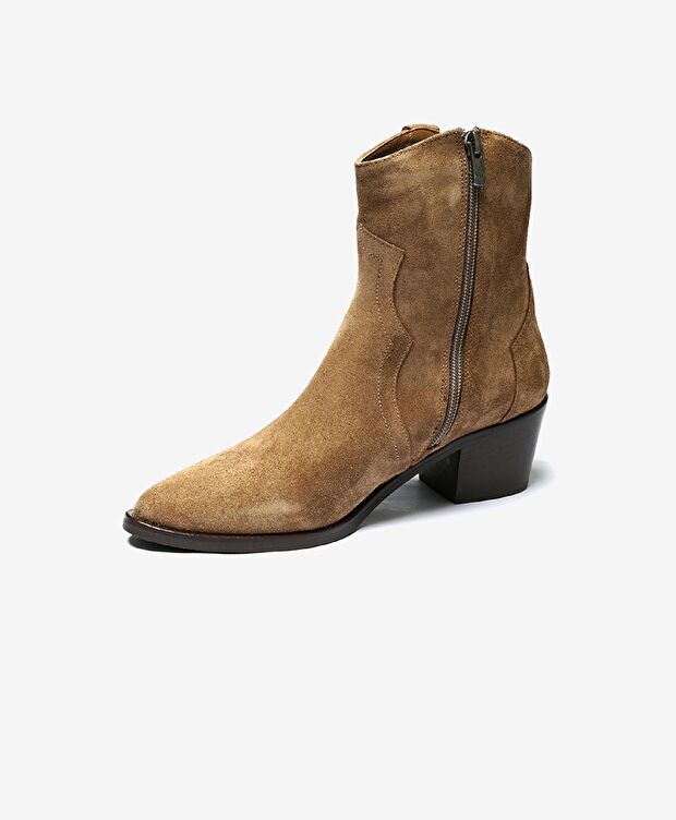 Kadın Hakiki Deri Taba Topuklu Bot - 2