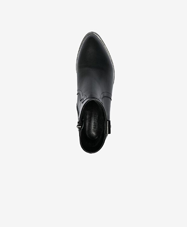 Kadın Siyah Hakiki Deri Topuklu Bot - 3