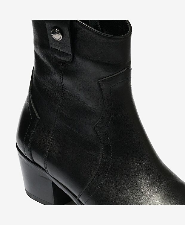 Kadın Siyah Hakiki Deri Topuklu Bot - 4