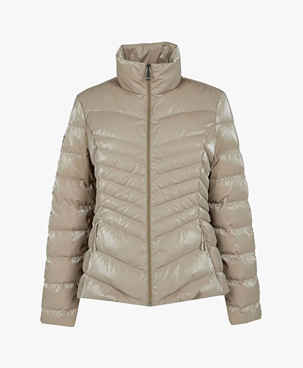 Kadın Bej Suya Dayanıklı Kaz Tüyü Mont - 1