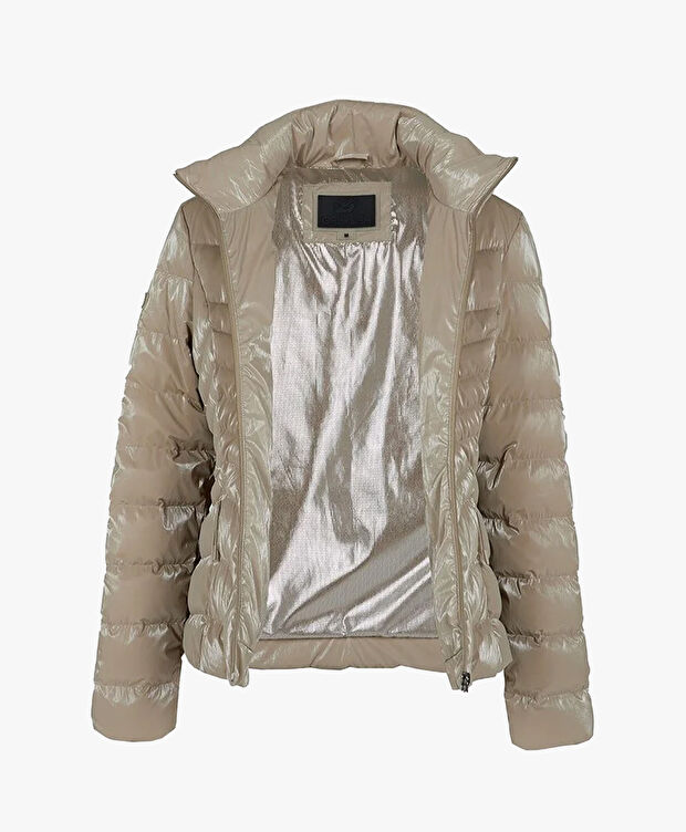 Kadın Bej Suya Dayanıklı Kaz Tüyü Mont - 5