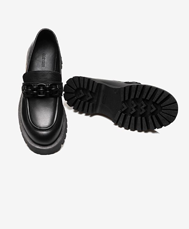 Kadın Siyah Hakiki Deri Eva Taban Loafer Ayakkabı - 6