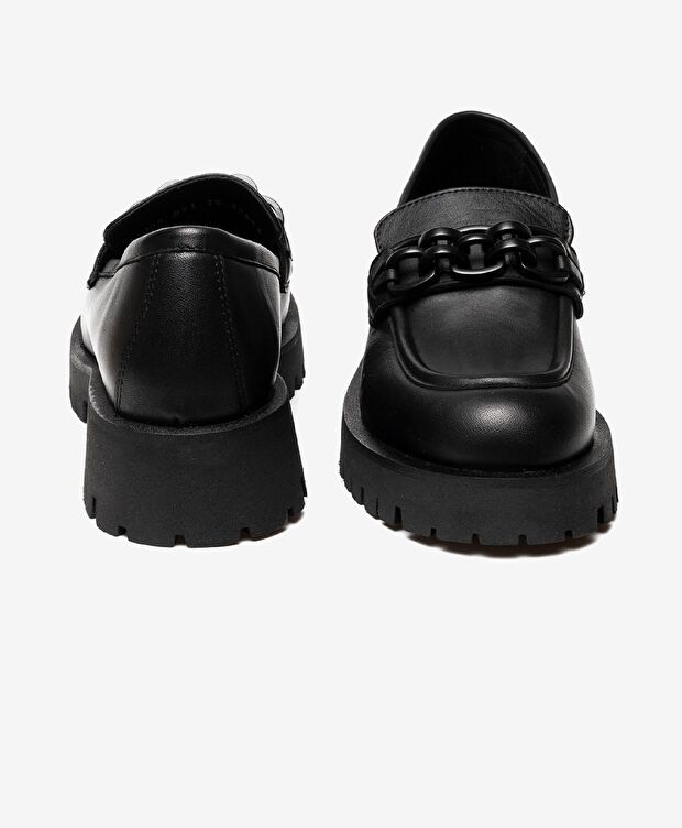 Kadın Siyah Hakiki Deri Eva Taban Loafer Ayakkabı - 7