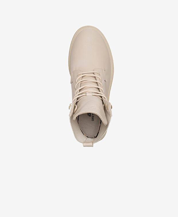 Kadın Ekru Hakiki Deri Military Bot - 3