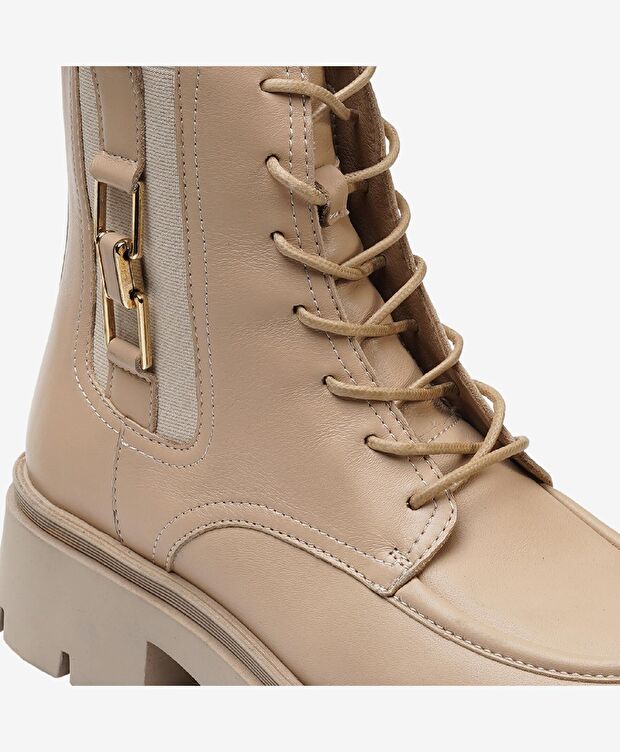 Kadın Koyu Bej Hakiki Deri Casual Bot - 5