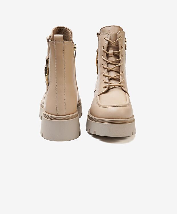 Kadın Koyu Bej Hakiki Deri Casual Bot - 7