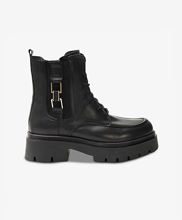 Kadın Siyah Hakiki Deri Memory Foam Taban Casual Bot - 1