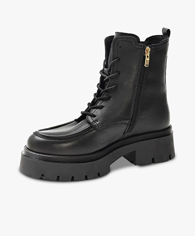 Kadın Siyah Hakiki Deri Memory Foam Taban Casual Bot - 2