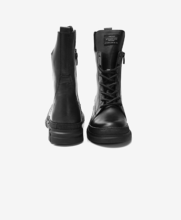 Kadın Siyah Hakiki Deri Sneaker Bot - 6