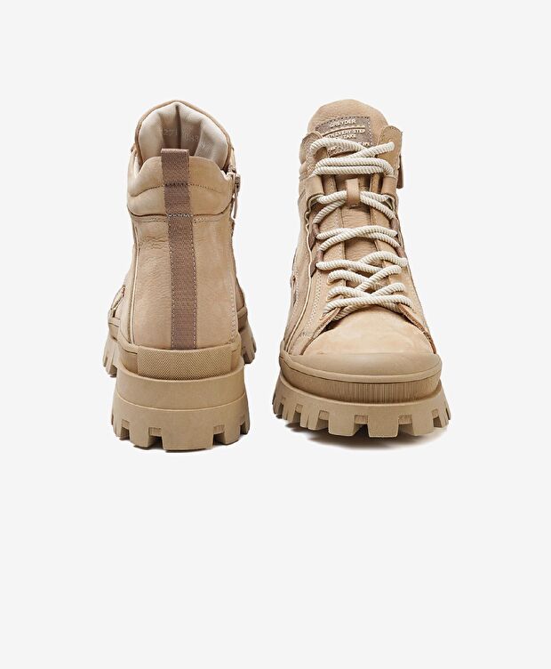 Kadın Koyu Bej Hakiki Deri Casual Bot - 7