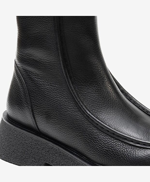 Kadın Siyah Hakiki Deri Memory Foam Taban Casual Bot - 4