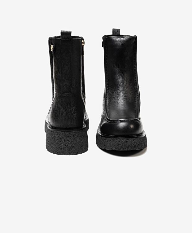 Kadın Siyah Hakiki Deri Memory Foam Taban Casual Bot - 6