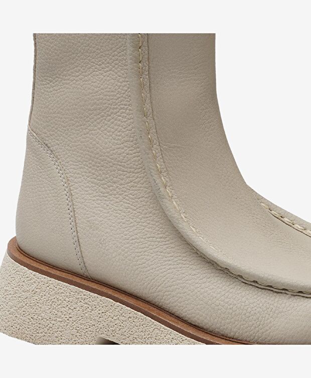 Kadın Ekru Hakiki Deri Casual Bot - 5