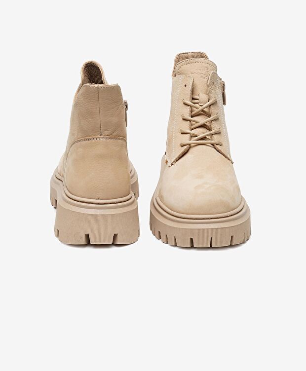 Kadın Koyu Bej Hakiki Deri Casual Bot - 6