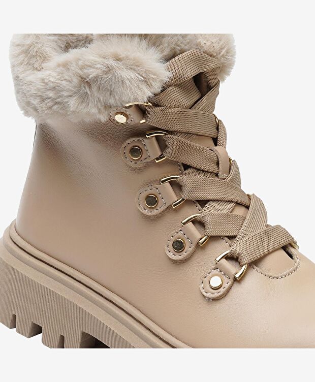 Kadın Koyu Bej Hakiki Deri Casual Bot - 4