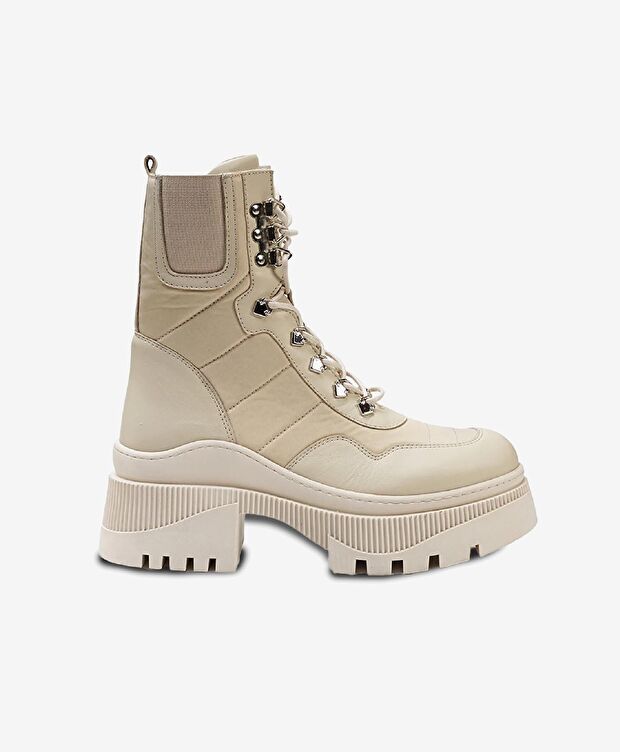 Kadın Ekru Hakiki Deri Casual Bot - 1