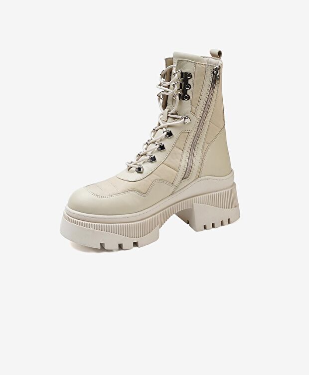 Kadın Ekru Hakiki Deri Casual Bot - 2