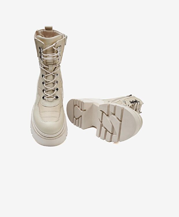 Kadın Ekru Hakiki Deri Casual Bot - 5