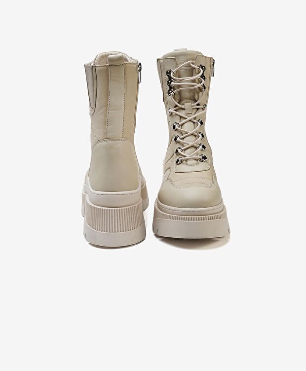 Kadın Ekru Hakiki Deri Casual Bot - 6