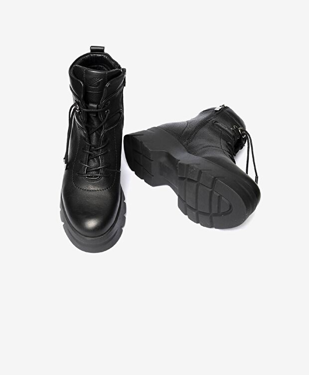 Kadın Siyah Hakiki Deri Casual Bot - 6