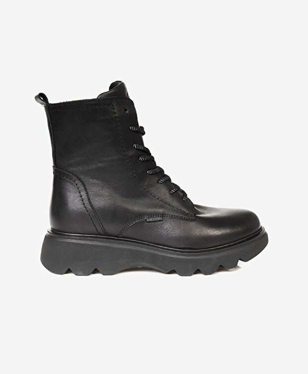 Kadın Siyah Hakiki Deri Military Bot - 1