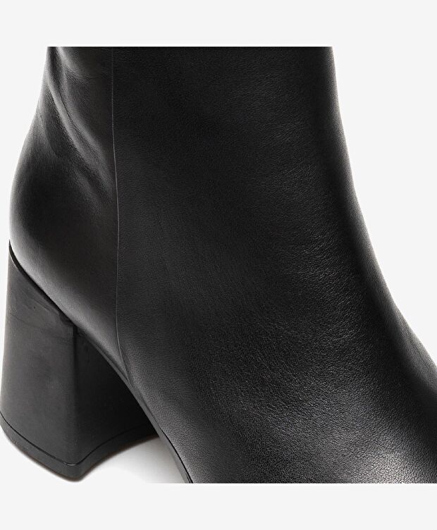 Kadın Siyah Hakiki Deri Topuklu Bot - 4