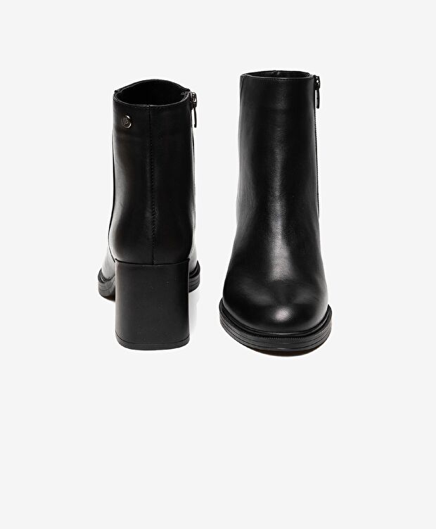 Kadın Siyah Hakiki Deri Topuklu Bot - 6